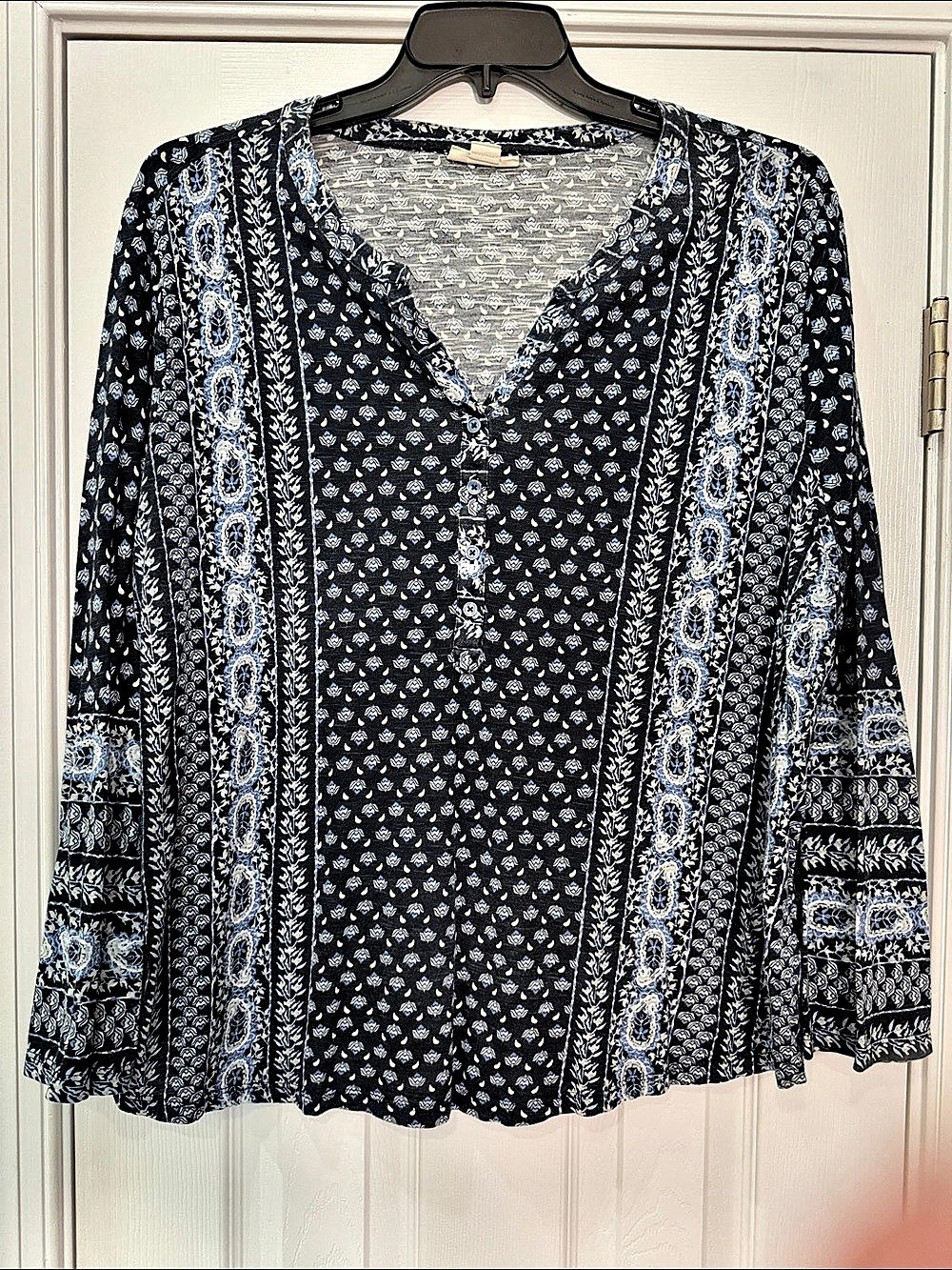 Style & Co Paisley Tunic Blue & White Size 3X Like New
